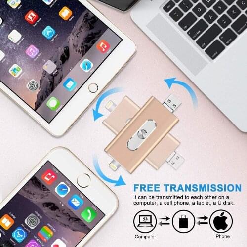 USB Flash Drive 4 in 1 OTG Pendrive 256GB 128GB High Speed Usb Flash 3.0 64GB 32GB For Smart iPhone 5/6/7/8/x/xr/iPad/Android