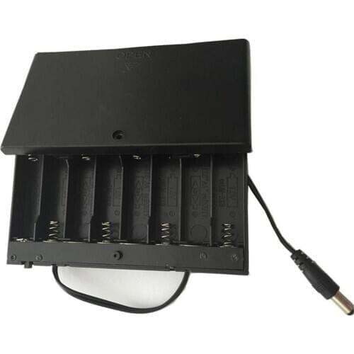 8X1.5V power supply outside AAX8 battery holder 8AA battery box 12V with 7.9'' wires ON/OFF switch Dia.5.5X2.1mm connector,40ea