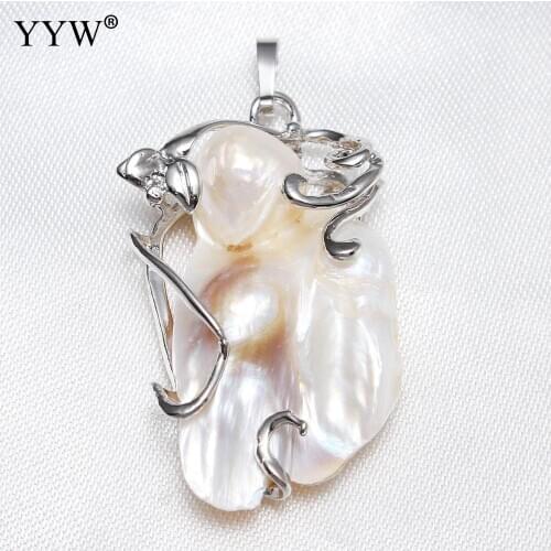 Big Size Pearl Pendants For Diy Bracelets Necklace Jewelry Making 30x40x10mm Fashion Jewelry Pendants Gift Hole:Approx 3mm