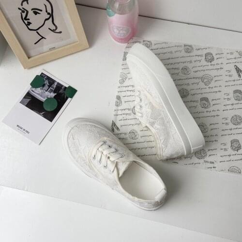 New Fashion Womens Shoes for 2021 Summer Solid Lace Embroider Platform Females Flat Shoes 3.5cm Heels Height Increasing Shoes