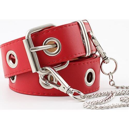4 Colors Women Belt Imitation Leather Pin Buckle Belt New Punk Wind Jeans Fashion Individual Decorative Belt Chain Women Belt