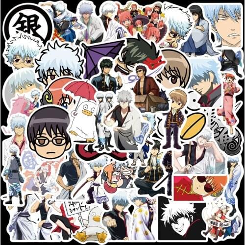 10/50pcs Cartoon Anime GINTAMA Graffiti Stickers for Guitar Luggage Laptop Skateboard Car Stickers Waterproof Chidren Toy