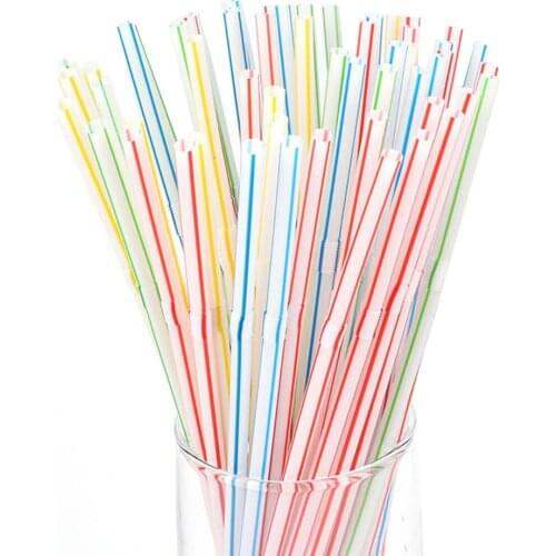100Pcs Disposable Plastic Drinking Straws Multi-Color Striped Elbow Beverage Plastic Straws Birthday Celebration Party Supplies