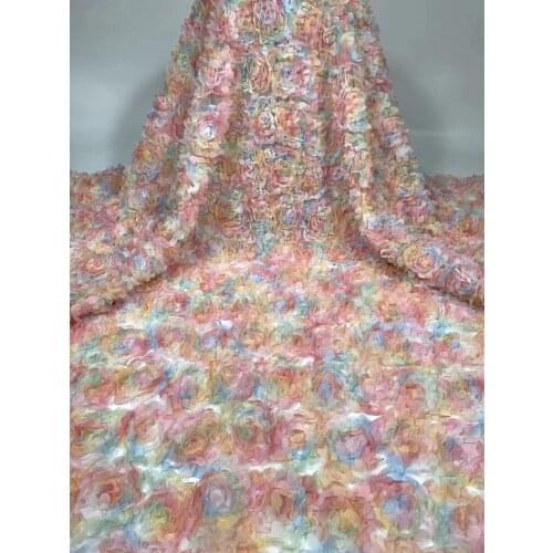 2020 explosion models full belly 3D color flowers French tulle lace fabric beautiful skirt design fabric African fabric lace