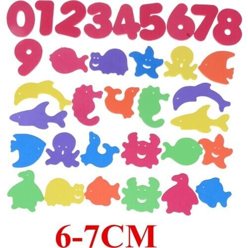 34Pcs Baby Bath Puzzles Foam Floating Toy Soft Kids Float Bathing Toy Infant Early Educational Toys Animal Shape Water Play Toys