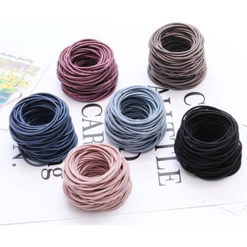 50PCS Nylon Elastic Women Hair Rubber Bands Accessories for Girls Kids Children Scrunchie Tie Hair Rope Ring Headwear Headdress