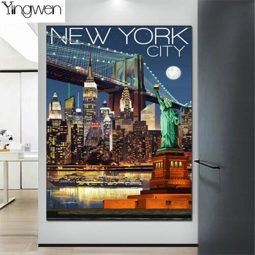 5D Diamond Painting New York DIY Full Diamond Embroidery City Scenery Picture Mosaic Art Cross Stitch Kits Landscape Home Decor