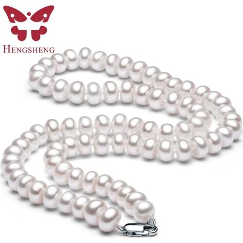 White Natural Freshwater Pearl Necklace For Women 8-9mm Necklace Beads Jewelry 40cm/45cm/50cm Length Necklace Fashion Jewelry