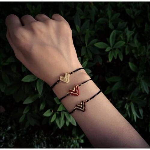 FAIRYWOO Heart Bracelets For Girls Jewellery Woman Boho Miyuki Jewelry Gifts Simple Bracelet Handmade Friendship Wholesale