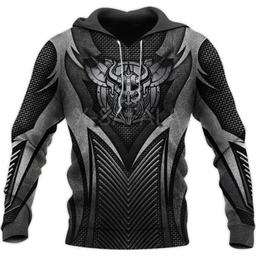 Armor Viking 3D All Over Print Hoodies Pullover Sweatshirts Man Women Harajuku Outwear Casual Unisex Zipper Jacket Tracksuit 022