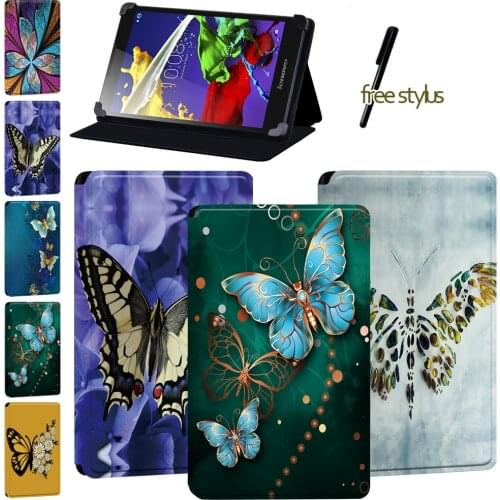 Tablet Case for Lenovo Tab 2 A8/A7-(10/10F)/A10-70/Tab 3(7 Essential/10.1)/Tab 4(8/10/8 Plus/10 Plus) -with Animal Pattern + Pen