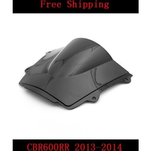 For Honda CBR600RR 2013-2014 CBR600 CBR 600RR 600 motorcycle Double bubble windshield windscreen black