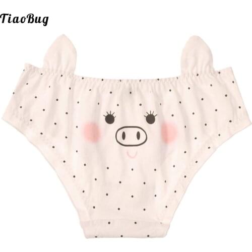 Kawaii Women Student Cotton Soft Cute Briefs Low Waist Elastic Waist Catoon Pig Print Polka Dots Print Pig Ears Adorned Panties