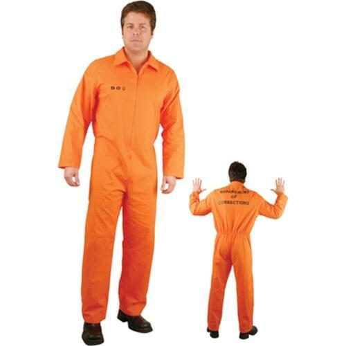Spandex Prisoner Overall Jumpsuit Convict Stag Do Party Fancy Dress Costume Kid Adult Size for Stag Dos Fancy Dress Event