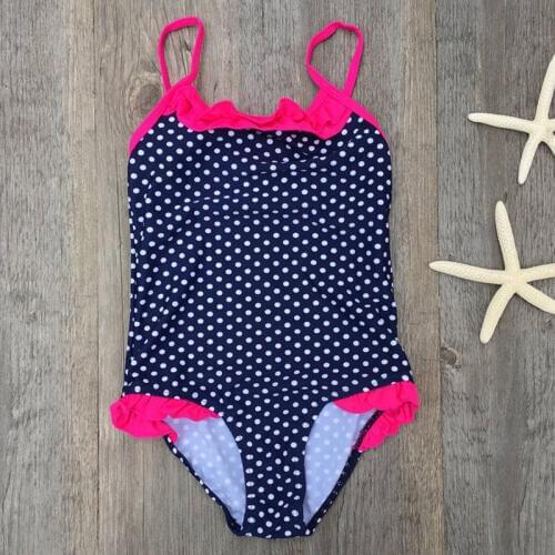 2020 Summer Swimsuit Girls Bikini Children Kids Wave Dot One Piece Princess Swimming Bathing Suit Children Cute Beachwear