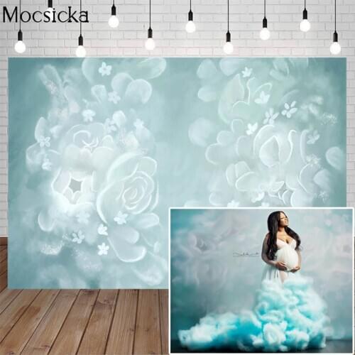 Mocsicka Solid Color Flower Photography Background Hand Painted Style Child Pregnant Woman Portrait Photo Backdrops Decoration