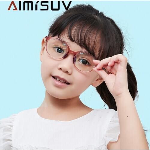 Fashion Oval Blue Light Blocking Glasses Kids Girls 2021 New TR90 Flexible Frame Computer Gaming Eyeglasses Childrens UV400