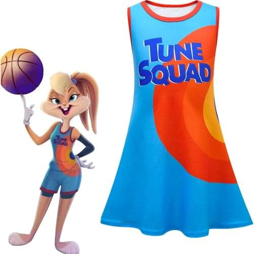 New Movie Space Jam 2 Kids Pajamas Dress Girls Christmas Costume Tune Squad Cosplay Party Clothing Dress Sleeveless Home Wear