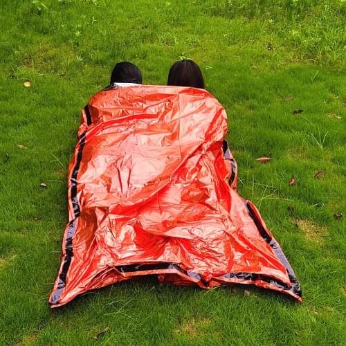 New-Emergency Sleeping Bag 2 Person Survival Sleeping Bags Thermal Bivy Sack Emergency Blanket for Camping Hiking