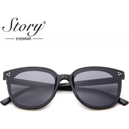 STORY fashion cat eye sunglasses women men 2019 luxury brand designer vintage classics black oversized UV400 sun glasses S86220F