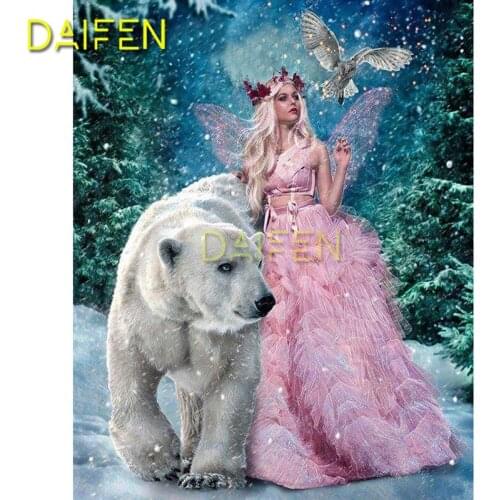 Full Square Diamond embroidery Cross stitch pink princess bear eagle snow DIY 3D Diamond painting Full Round Diamond mosaic