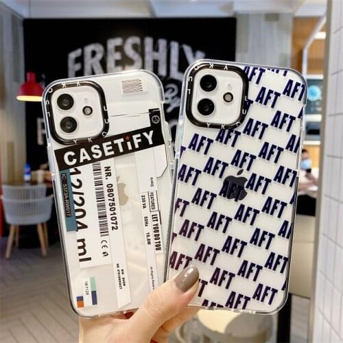 Clear Words Label Code Phone Case For iPhone 12 mini 11 Pro Max SE2020 7 8 Plus X XS MAX XR Shockproof Code Bumper Back Cover