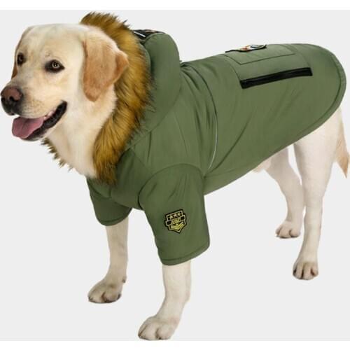 Down jacket for pet dog autumn/winter outfit than Xiong Qiutan Golden Retriever Brador Samoya big dog with velvet two-legged cot