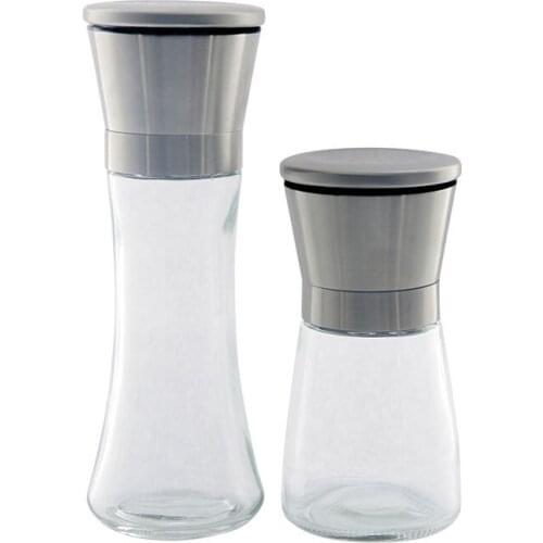 Stainless Steel Grinder Manual Glass Ginder Black Pepper Powder Pepper Salt Coffee Spice Bottle Household Pepper