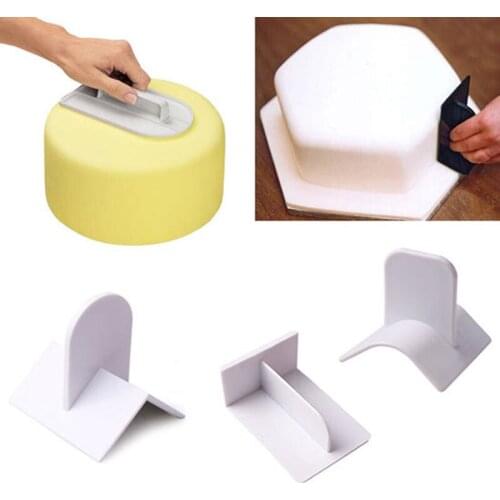 Free Shipping 4pcs Cake Smoother Polisher Tools Cream Scraper Icing Frosting Butter Scraper for Kitchen Baking Tools