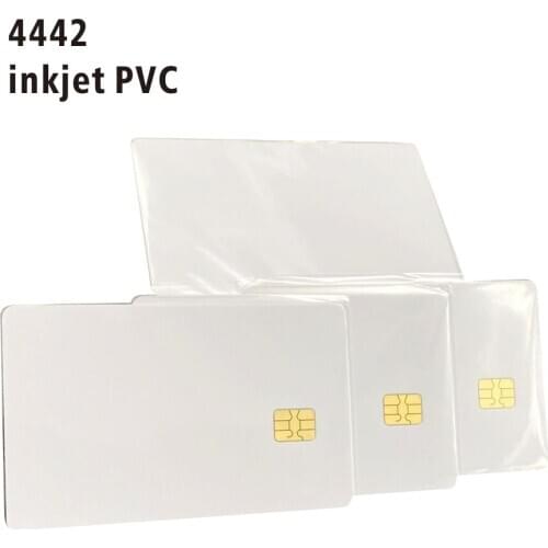 10PCS/Lot Printable Contact PVC Blank Smart IC Card With FM/Sle4442 Chip For Epson/Canon Inkjet Printer