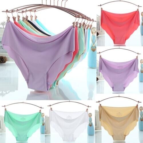 New Sexy Women Candy-colored Wavy Border Seamless Underwear Soft Underpants Lingerie Briefs Hipster Soft Panties