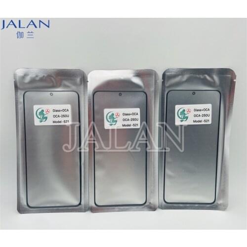 High Quality 5pcs/ Front Glass with Oca S21 Plus S20FE Note 20 LCD Outer Glass Repair Replacemnt Repair Pre-installed OCA Film