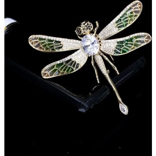 Dragonfly Brooch Female Fashion Personality Wings Activity Temperament Pin Coat Cardigan Painted Corsage