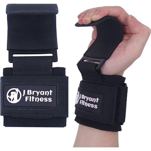 1Pair Weight Lifting Wrist Support With Hooks Training Gym Grips Straps For Power Weightlifting Dumbbell Heavy Duty Bodybuilding