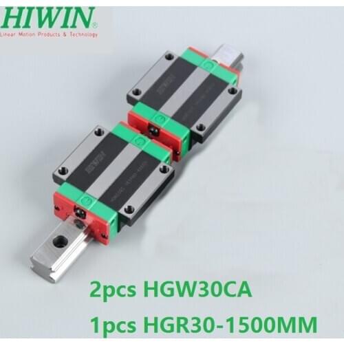 1pcs 100% original Hiwin linear rail HGR30 -L 1500mm + 2pcs HGW30CA HGW30CC flanged carriage for cnc router
