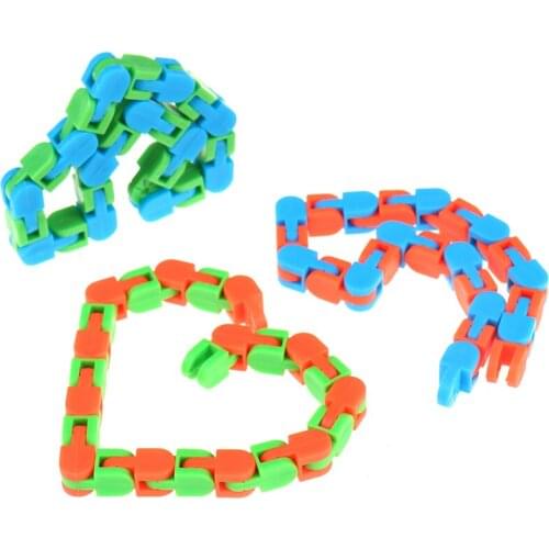 1pc 28cm Wacky Tracks Snap and Click Toys Kids Autism Snake Puzzles Classic Sensory Toy for Children