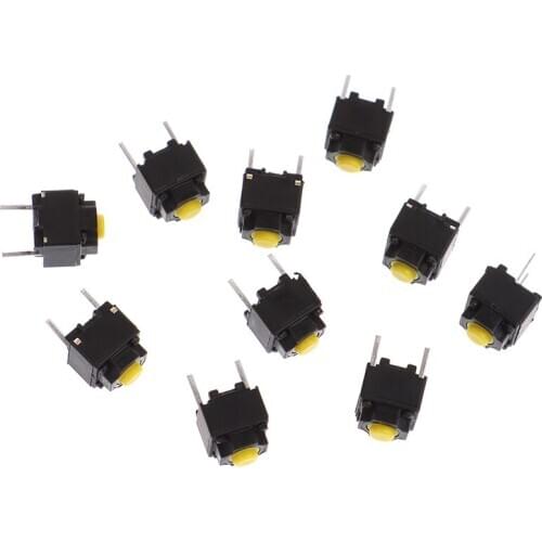 10pcs Mute Button Silent Switch Wireless Mouse Wired Mouse Button Micro Switch Push Button Switch 6*6*7.3mm