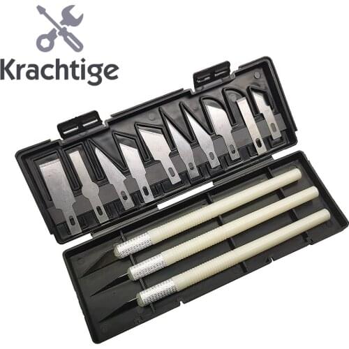 13Pcs Non-Slip Metal Scalpel Knife Tools Kit Cutter Engraving Craft Knives for Mobile Phone PCB DIY Repair Hand Tools