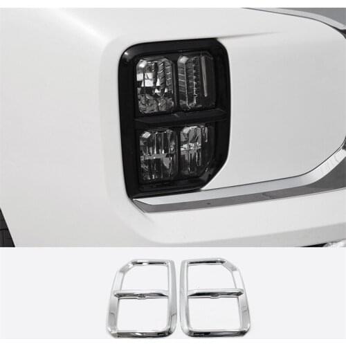 For Mitsubishi ASX 2019 2020 Car Front Light Lamp Frame Cover Panel Sequin Trims Decoration Sticker Car-Styling Accessories 2pcs