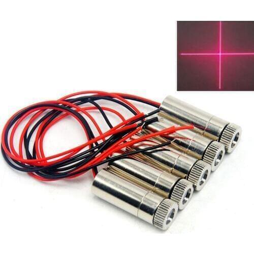 5pcs 12mm Dia Cross Red Laser Lights Focusable 650nm 30mW Laser Diode Module w Focus Lens Heads 3V-5V