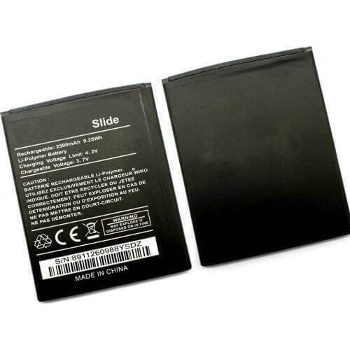 5pcs/lot 2500mAh Slide Battery for Wiko Slide Mobile Phone battery