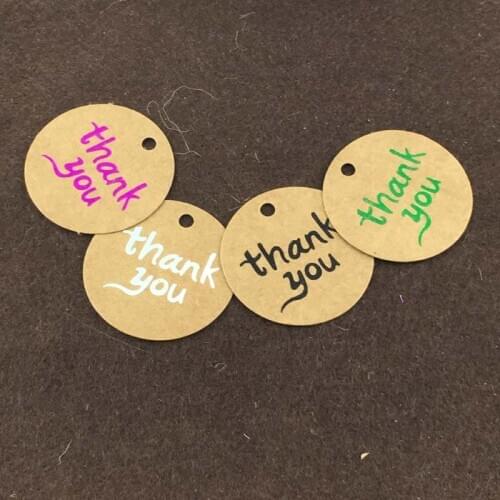 500PCS/Lot Kraft Price Tags gold stamping "Thank You" Tags Paper Cards DIY Gift Tags for Handmade Jewelry/cake/garment/Gift box