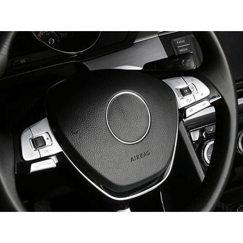 6Pcs/set Car Steering Wheel Button Switch Decor Trim Styling Cover Sticker For VW Passat B8 Tiguan L GOLF7 MK7
