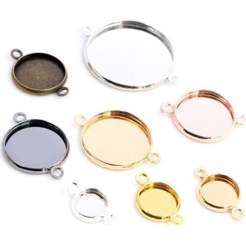 8-25mm Cabochon Base Tray Bezels Blank Gold Bracelet Setting Supplies For Jewelry Making Findings Accessories
