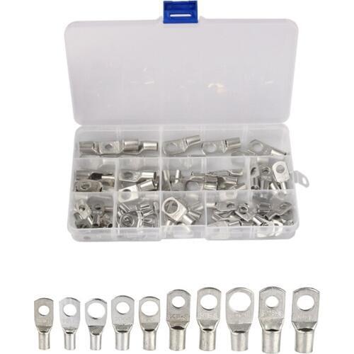 85Pcs Cable Lugs Battery Terminals SC6-SC25 Set Electric Wire Cable Bare Crimped Soldered Connectors Kit