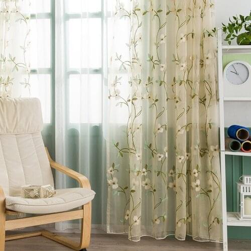 American Country Curtains Custom Pastoral Style Curtain for Bedroom Living Room Balcony Left and Right Biparting Open