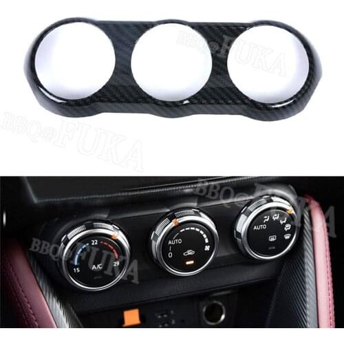 BBQ@FUKA ABS Car Air Condition A/C Button Switch Panel Cover Trim Sticker Car Interior Accessories Fit for Mazda CX-3 2017 2018