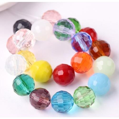 Round 96 Facets 6mm 8mm 10mm 12mm Faceted Crystal Glass Loose Spacer Beads Wholesale Bulk Lot For Jewelry Making Findings