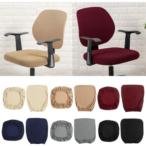 Office Computer Chair Stretchable Rotating Chair Seat Covers Dark Blue