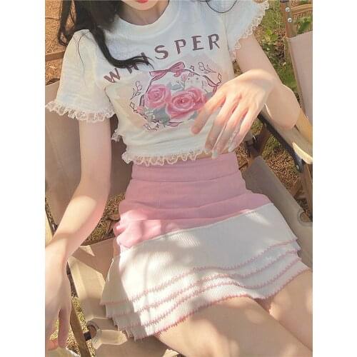 Женские укороченные футболки Deeptown China At AliExpress